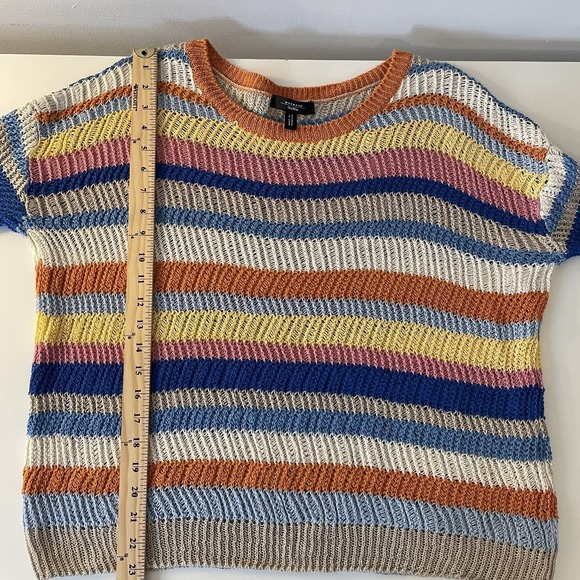 Max Mara Weekend Striped Crochet Open Knit Sweater Size S Boho Oversized Slouchy - Picture 10 of 10